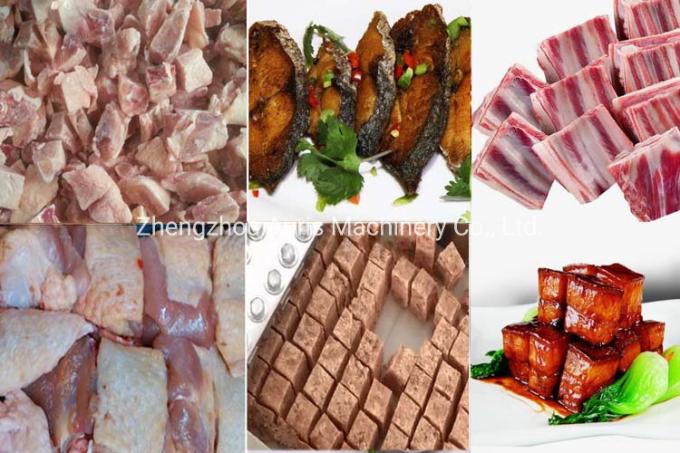 Máquina de corte en cuadritos con carne y hueso entera de la tajada de cordero del filete de la cortadora del pollo tomatero del cortador automático del cubo