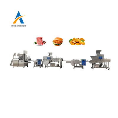 Pepitas de pollo y hamburguesa de la carne de vaca que procesa la empanada cruda de la carne de la prensa automática industrial del filete que forma la máquina de la fabricación de pan