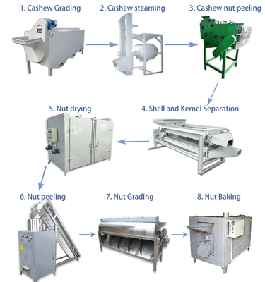 máquina de proceso del anacardo de la capacidad 100kg semi automática para el uso de la fábrica