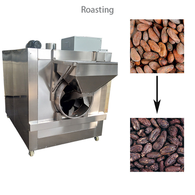 cadena de producción del polvo de cacao de 24kw Bean To Bar Chocolate Machine 200kg