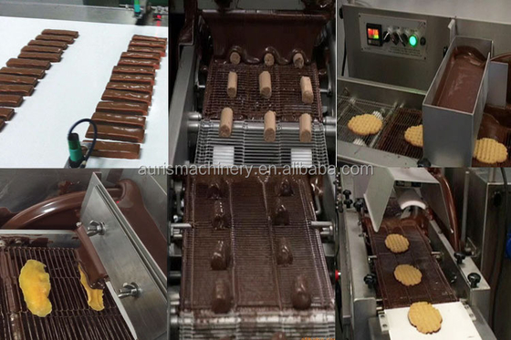 Chocolate satinado de la torta del chocolate de la máquina funcional multi del Enrober que sumerge la máquina