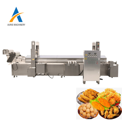 Máquina de la sartén SUS304 para la pequeña patata curruscante Chips Meat Continuous Frying Line