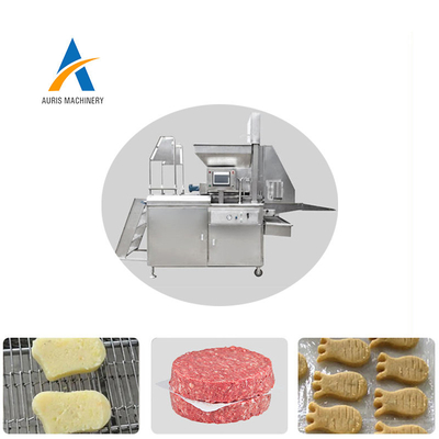 Pepitas de pollo y hamburguesa de la carne de vaca que procesa la empanada cruda de la carne de la prensa automática industrial del filete que forma la máquina de la fabricación de pan