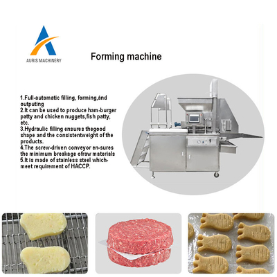 Pepitas de pollo y hamburguesa de la carne de vaca que procesa la empanada cruda de la carne de la prensa automática industrial del filete que forma la máquina de la fabricación de pan
