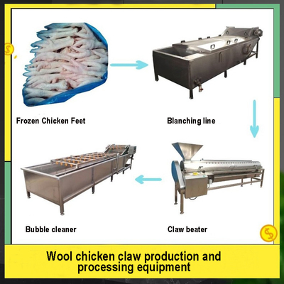 Línea de transformación de los pies del pollo uña del pie del pollo de las ventas directas de la fábrica que arregla pies sin hueso del pollo de las máquinas