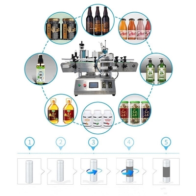 Tipo automático pequeña máquina de la tabla de etiquetado de la etiqueta engomada de la botella redonda del aceite esencial